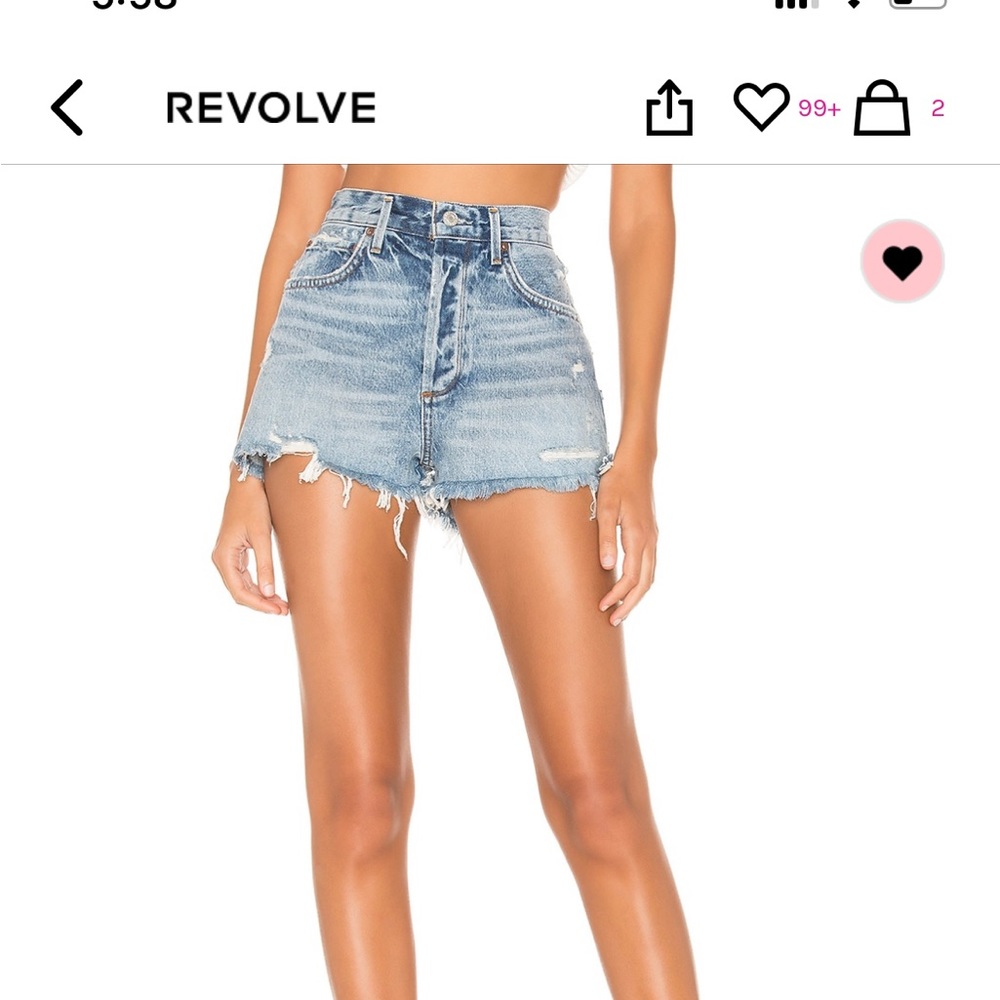 Light wash agolde Jean shorts